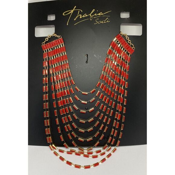 Thalia Sodi Gold-Tone Baguette Multi-Row Necklace MSRP $44.50 CP452 - Picture 2 of 4